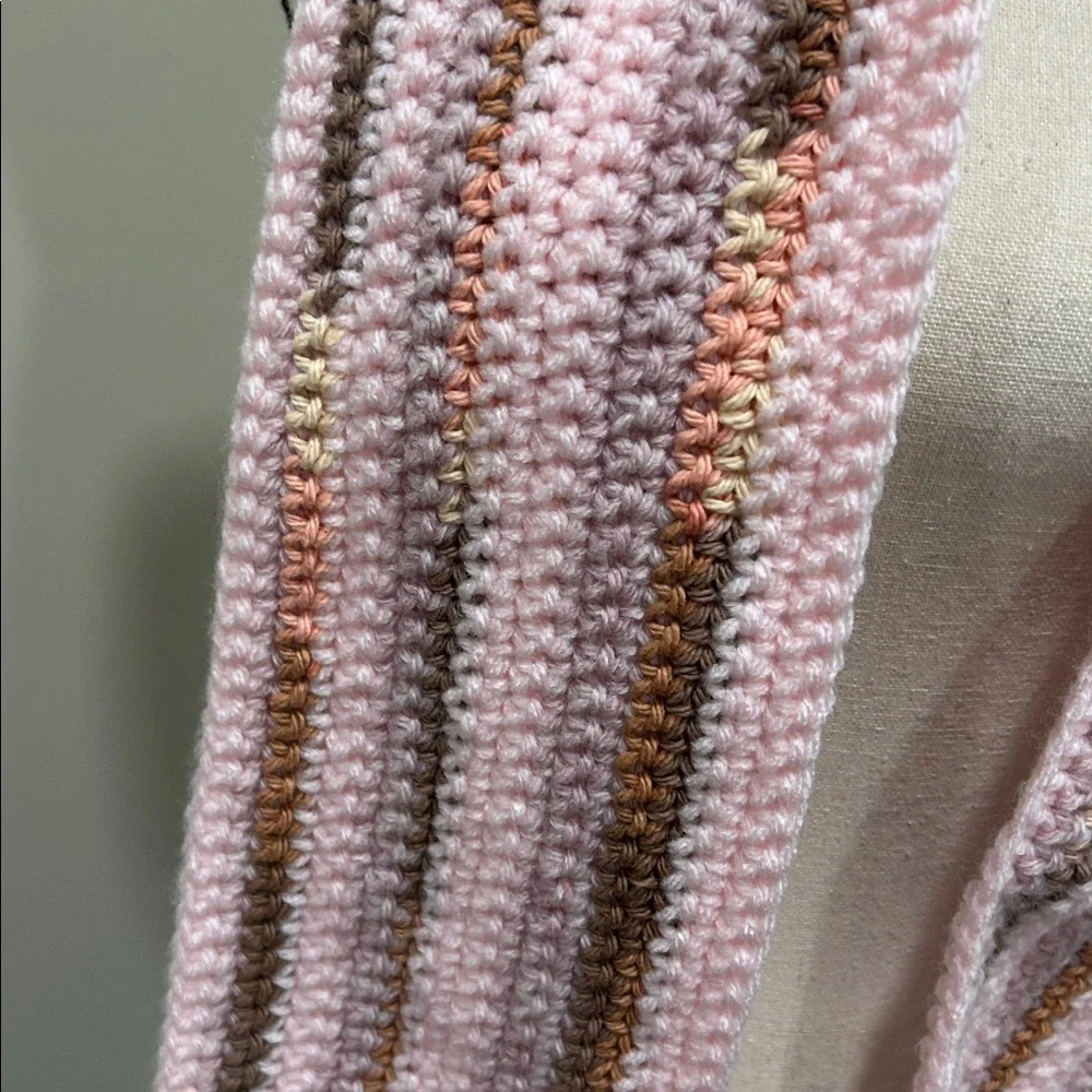 Elegant Pink Knit Scarf